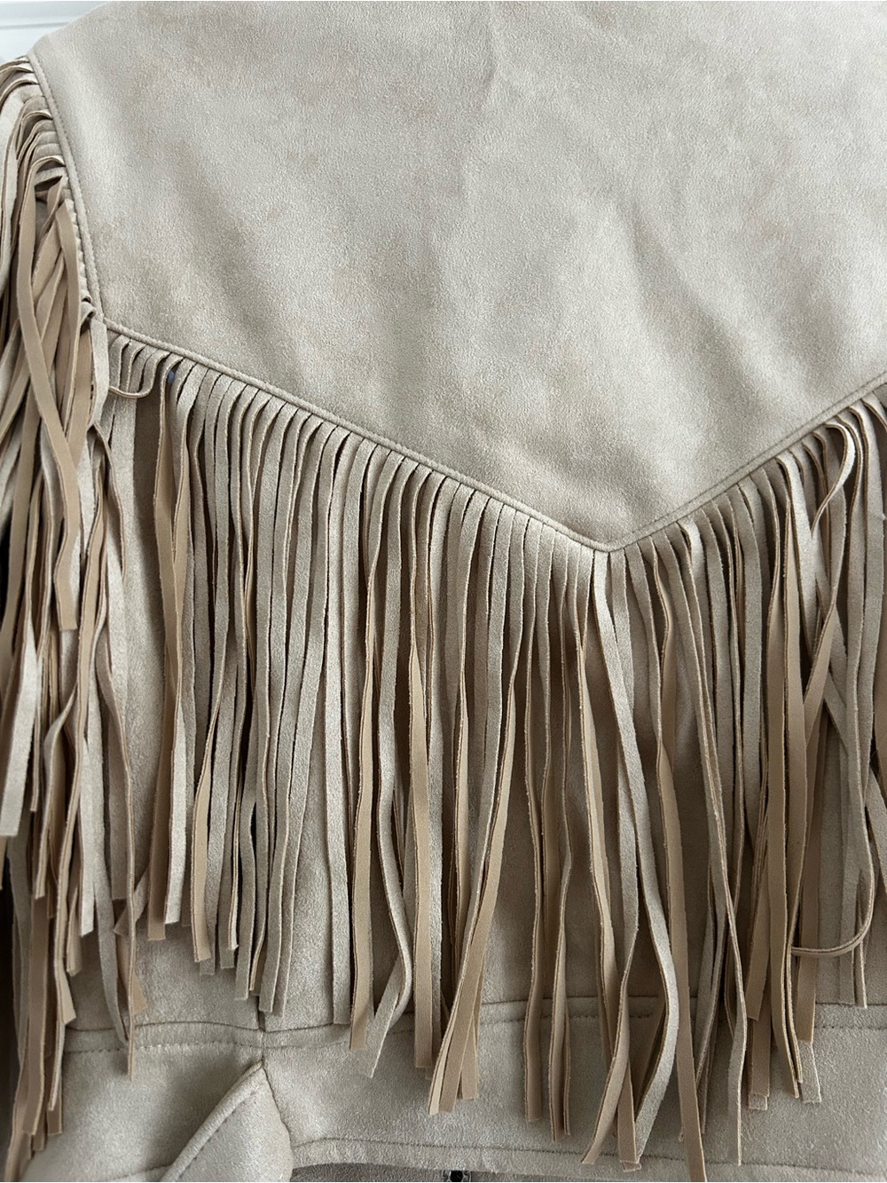 Forever 21 Beige Suede Fringe Cropped Jacket - Picture 6 of 7